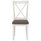 Linon Home Decor Jane Side Chair with Taupe Cushion in Vanilla White, , large