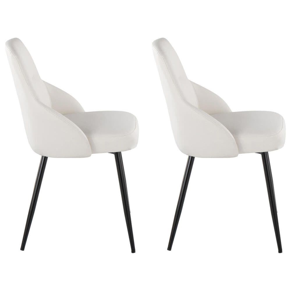 Lumisource York Side Chair with White Upholstered in Black &#40;Set of 2&#41;, , large