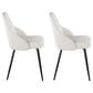 Lumisource York Side Chair with White Upholstered in Black (Set of 2), , large