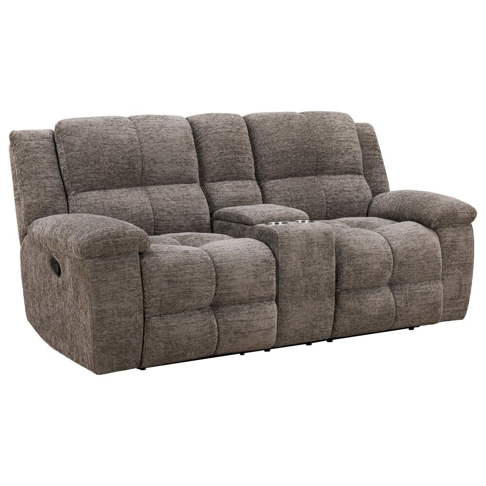 Simeon Collection Buster Manual Reclining Console Loveseat in Cabot Stone, , large