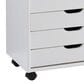 Linon Home Decor Cary 6-Drawer Wide Rolling Cart in White Wash, , large
