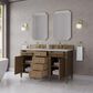 James Martin Brittany 60" Double Bathroom Vanity in Pecan with 3 cm Lime Delight Silestone Top and Rectangular Sinks, , large
