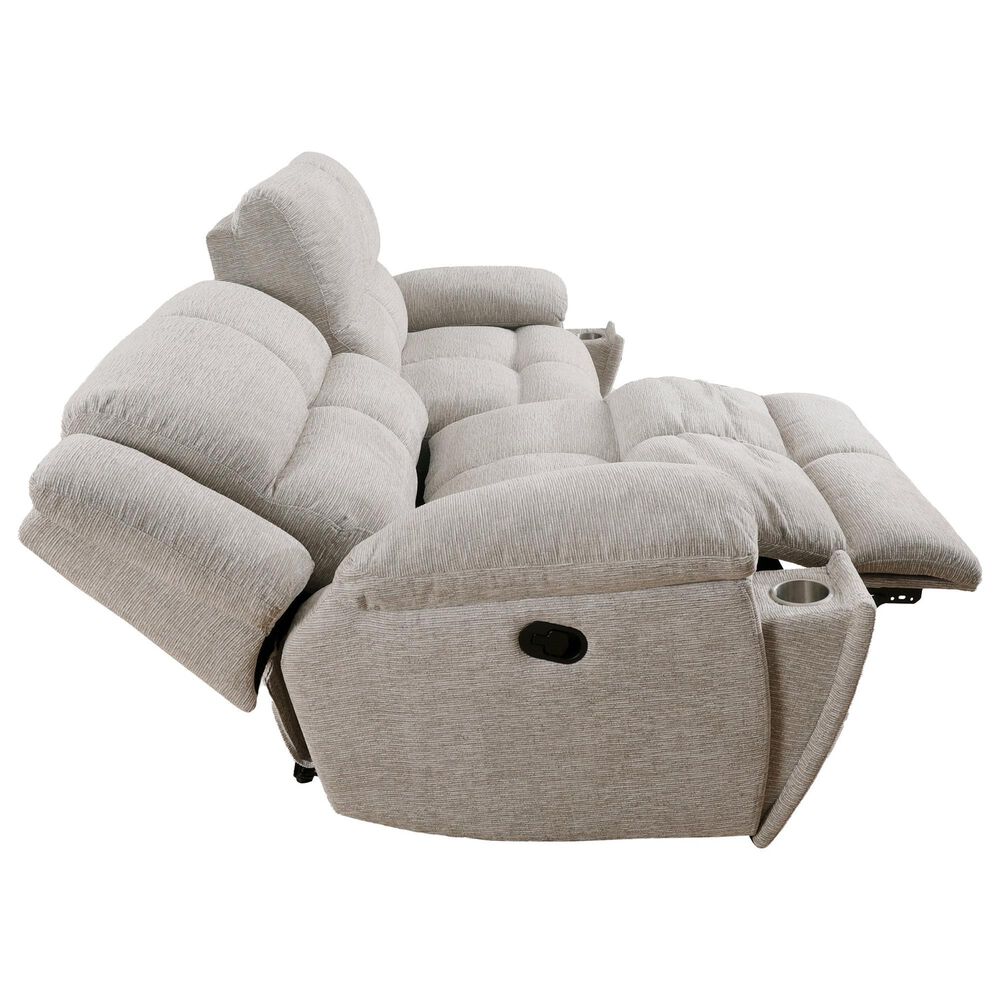 Simeon Collection Buster Manual Dual Reclining Sofa and Console Loveseat Set in Opal Taupe, , large