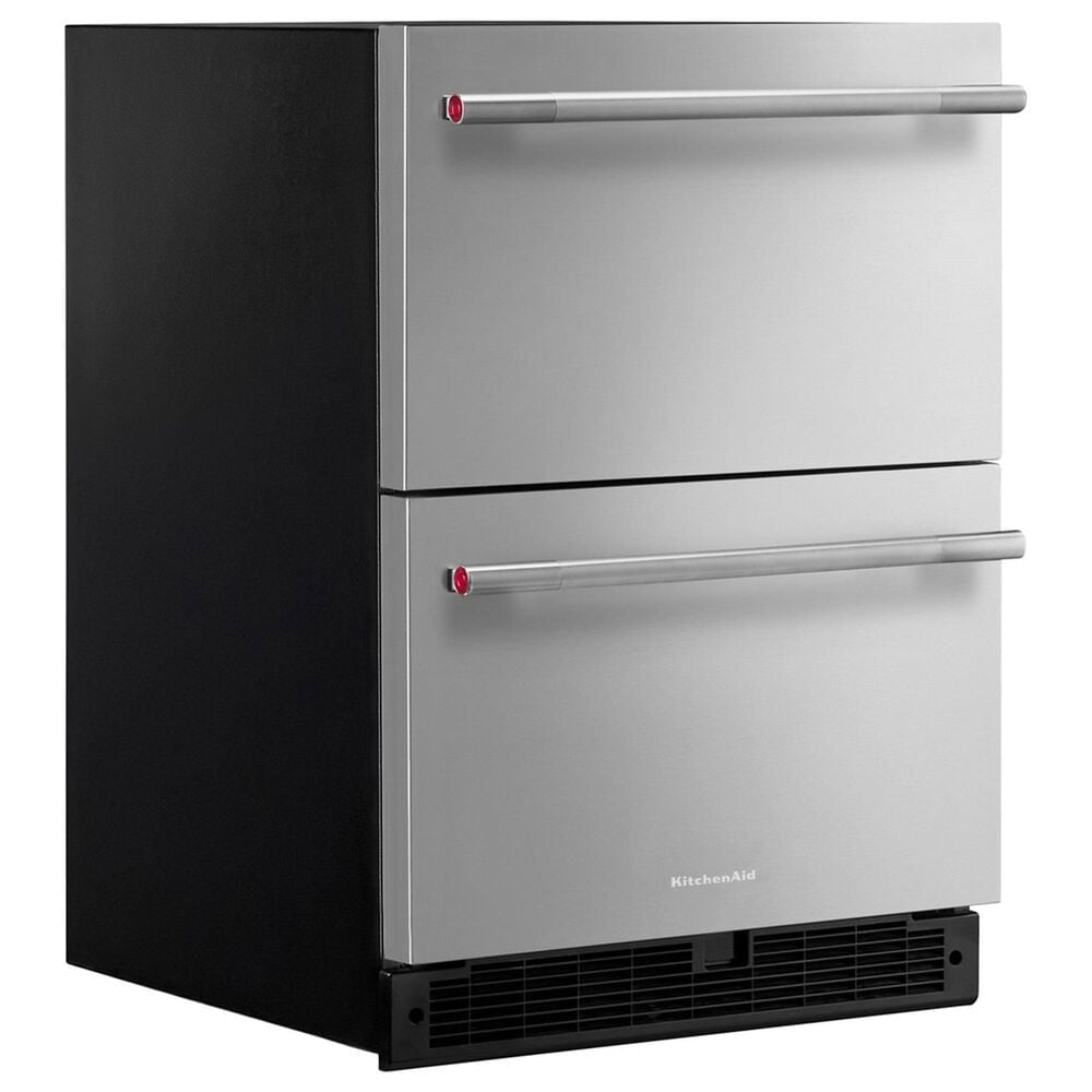 KitchenAid 4.4 Cu. Ft. Undercounter Double-Drawer Refrigerator in Black and Stainless Steel, , large