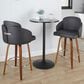 LumiSource Dahlia Swivel Counter Stool with Black Faux Leather Upholstery in Walnut and Chrome (Set of 2), , large