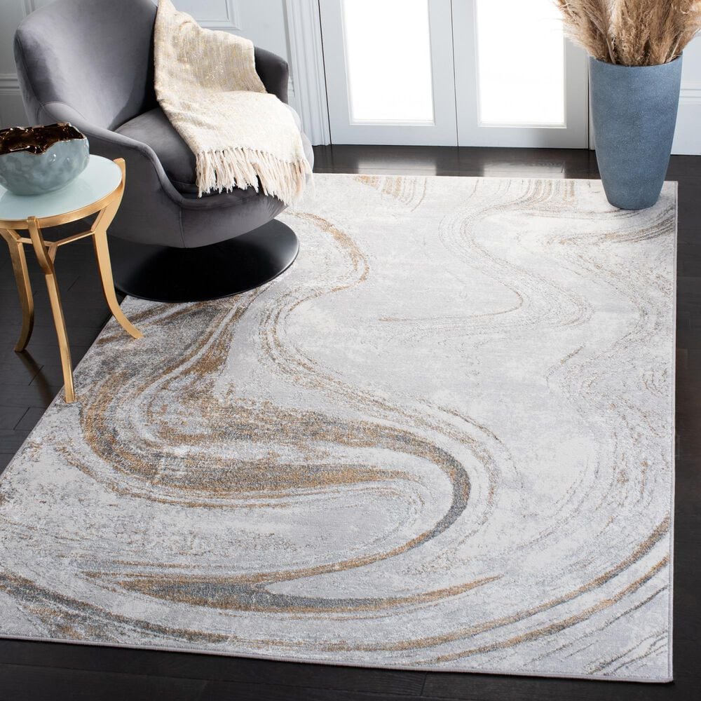 Safavieh Orchard ORC617 5&#39;5&quot; x 7&#39;7&quot; Grey and Gold Area Rug, , large