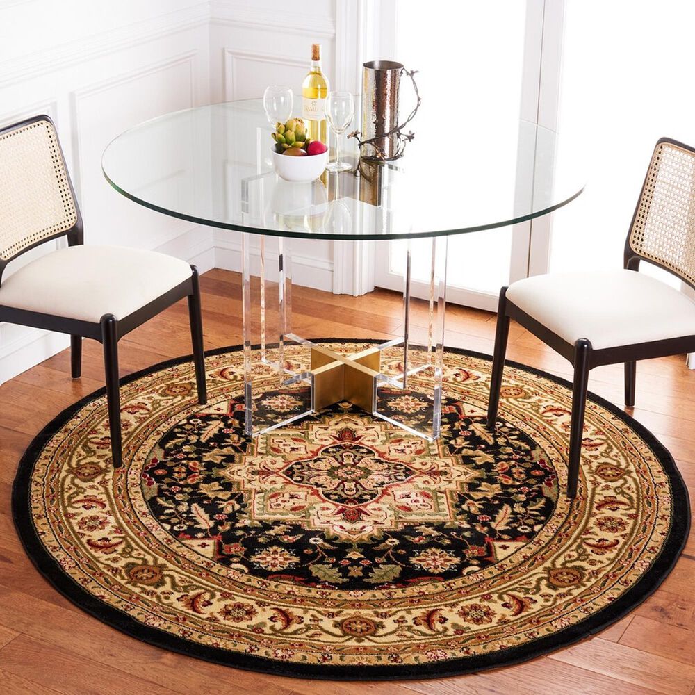 Safavieh Lyndhurst 6' Round Black and Beige Runner, , large