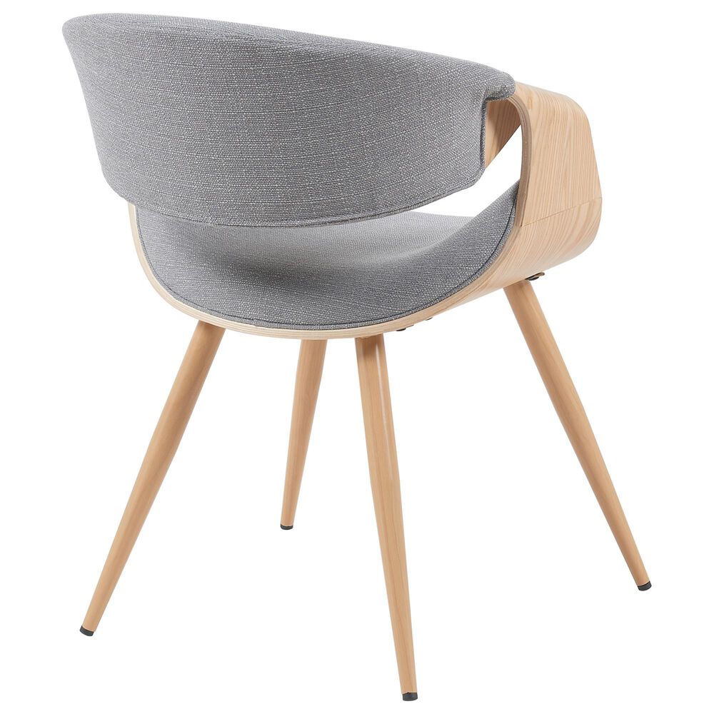 Armen Living Butterfly Arm Chair with Gray Upholstery in Oak, , large