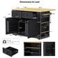 HOMLUX 48" Kitchen Island with Drop Leaf in Black and Natural, , large