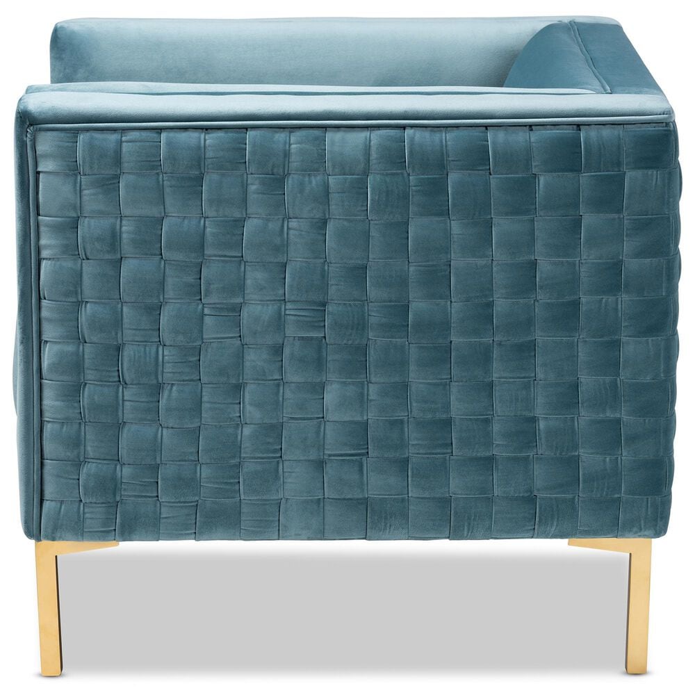 Baxton Studio Seraphin Arm Chair in Light Blue, , large