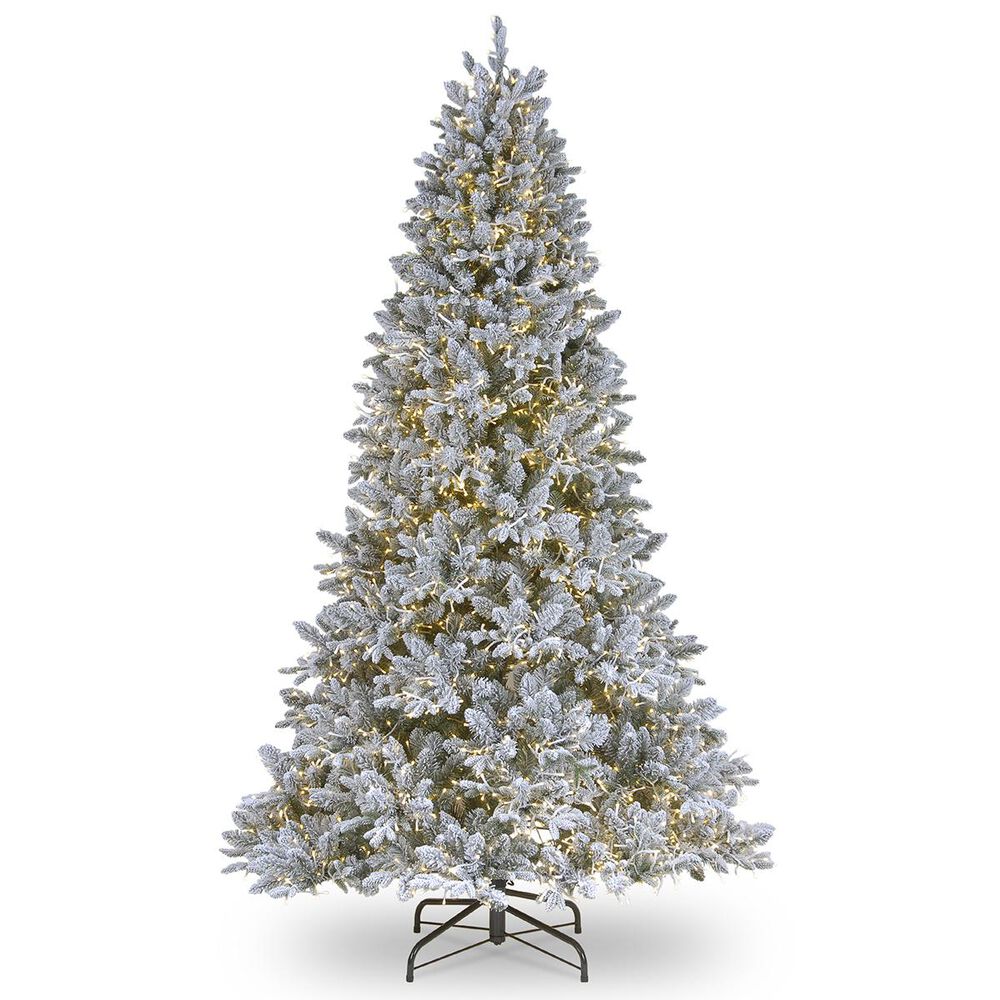 National Tree 7.5" Feel Real Iceland Fir Hinged Tree with 750 White Lights, , large