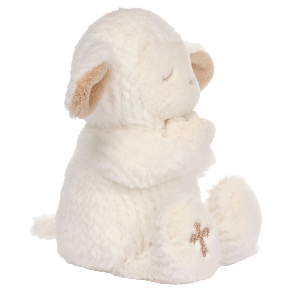 Lambs &amp; Ivy Heaven Sent Plush Lamb - Mary in White and Taupe, , large