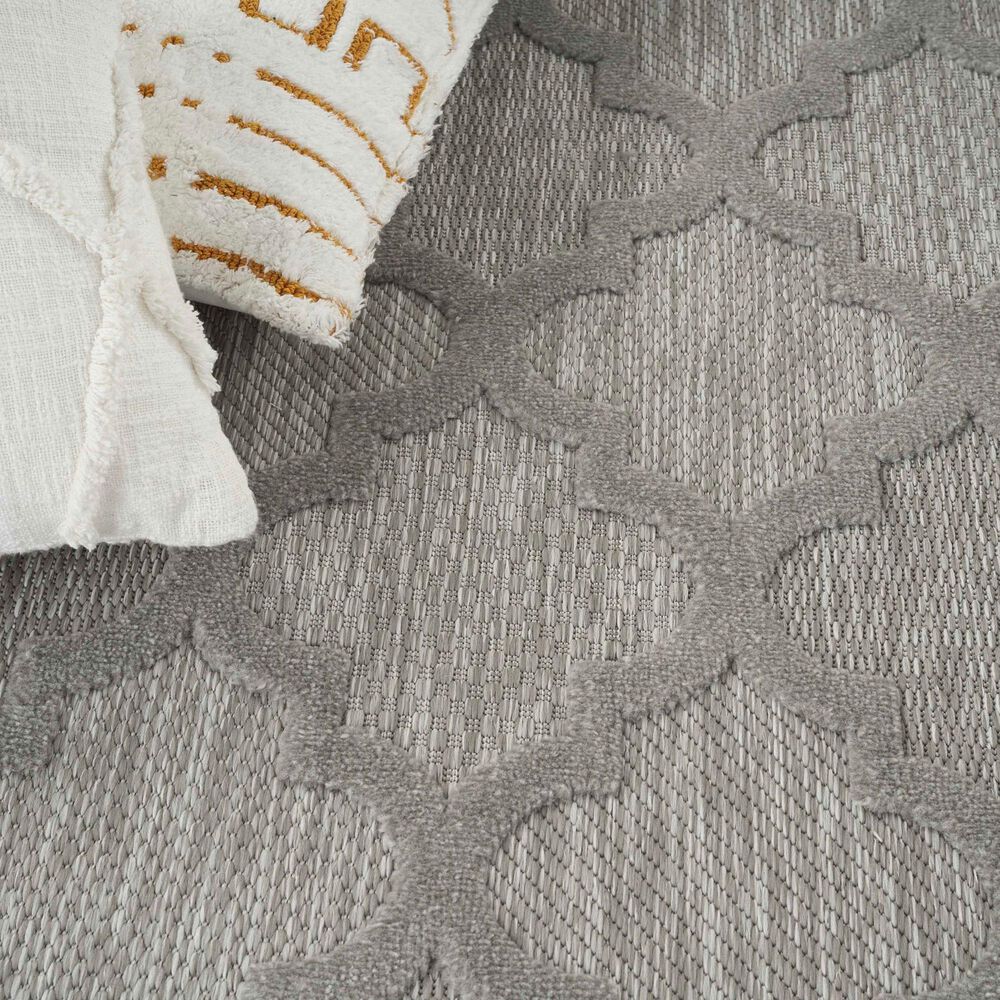 Nourison Easy Care 6&#39; x 9&#39; Silver Grey Indoor/Outdoor Area Rug, , large