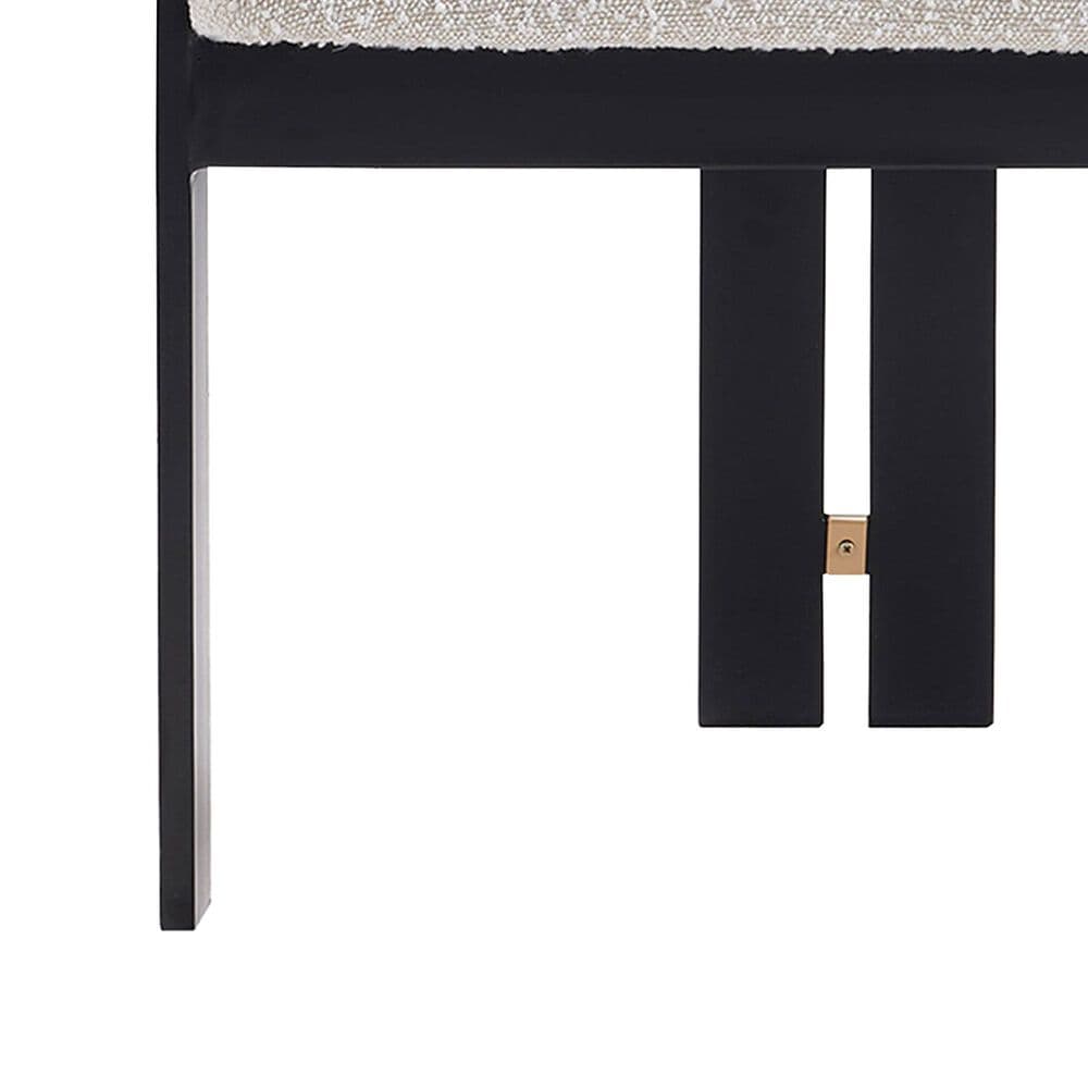 Morden Fort Boucle Armless Side Chair with White Cushion in Matte Black (Set of 2), , large