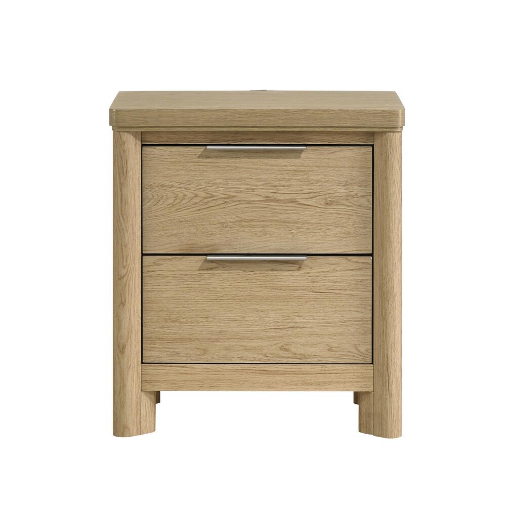 Mayberry Hill Grapevine Queen Panel Bed with Two Nightstands in Natural, , large