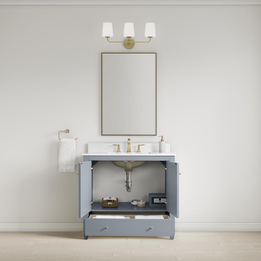 37B Claudine 36" Single Bathroom Vanity in Soft Blue with Glossy White Composite Stone Top and Backsplash, , large