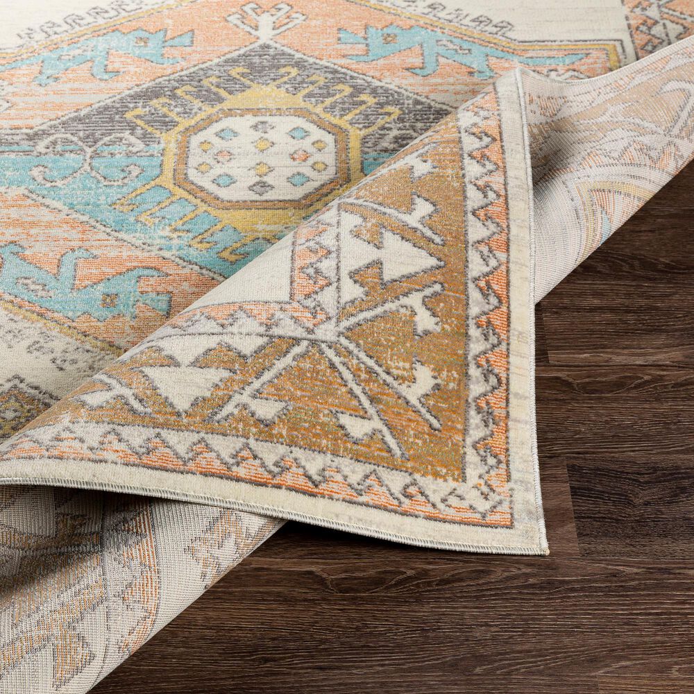 Surya Bodrum BDM-2313 7&#39;10&quot; x 10&#39; Ivory, Saffron, Gray, Aqua, Camel and Coral Area Rug, , large