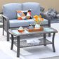 HOMLUX 2-Piece Patio Loveseat and Coffee Table Set in Grey, , large