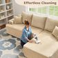 HOMLUX 2-Piece L-Shaped Sectional with Right Facing Chaise in Beige, , large