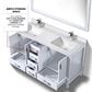 Lexora Home Jacques 60" Double Bathroom Vanity Cabinet Only in Dark Grey and 58" Mirror, , large
