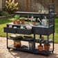 HOMLUX 62.3"" Outdoor Kitchen Island in Black, , large