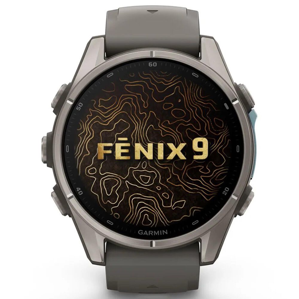 Garmin fenix 9 Smartwatch 43mm Titanium with Pebble Gray Silicone Band, , large