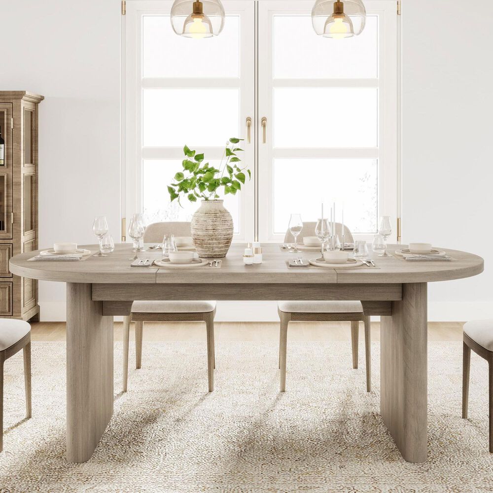 GARVEE 71" Oval Dining Table in Gray - Table Only, , large
