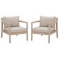 Linon Home Decor Teagon Patio Arm Chair in Beige (Set of 2), , large