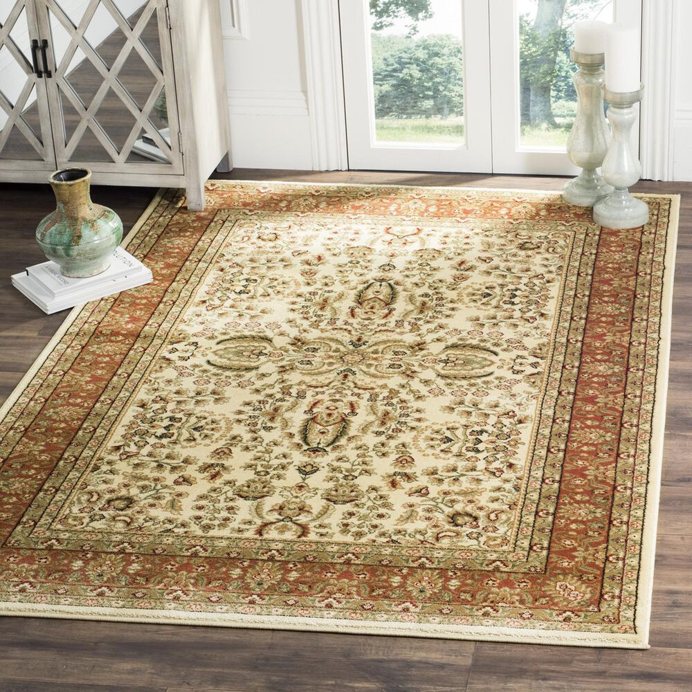 Safavieh Lyndhurst LNH214 3&#39;3&quot; x 5&#39;3&quot; Ivory and Rust Area Rug, , large