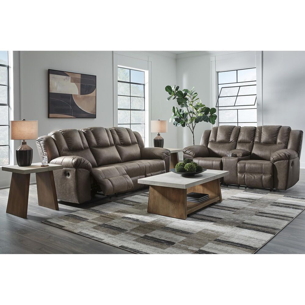 Ashley Lowilla Manual Reclining Sofa in Driftwood, , large