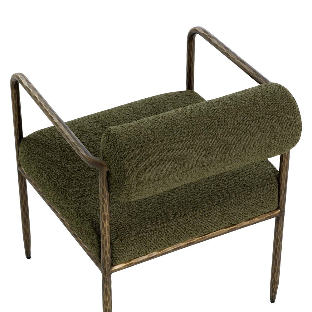 Club Collection By Sunpan Ajani Arm Chair with Copenhagen Olive Cushion in Antique Brass, , large