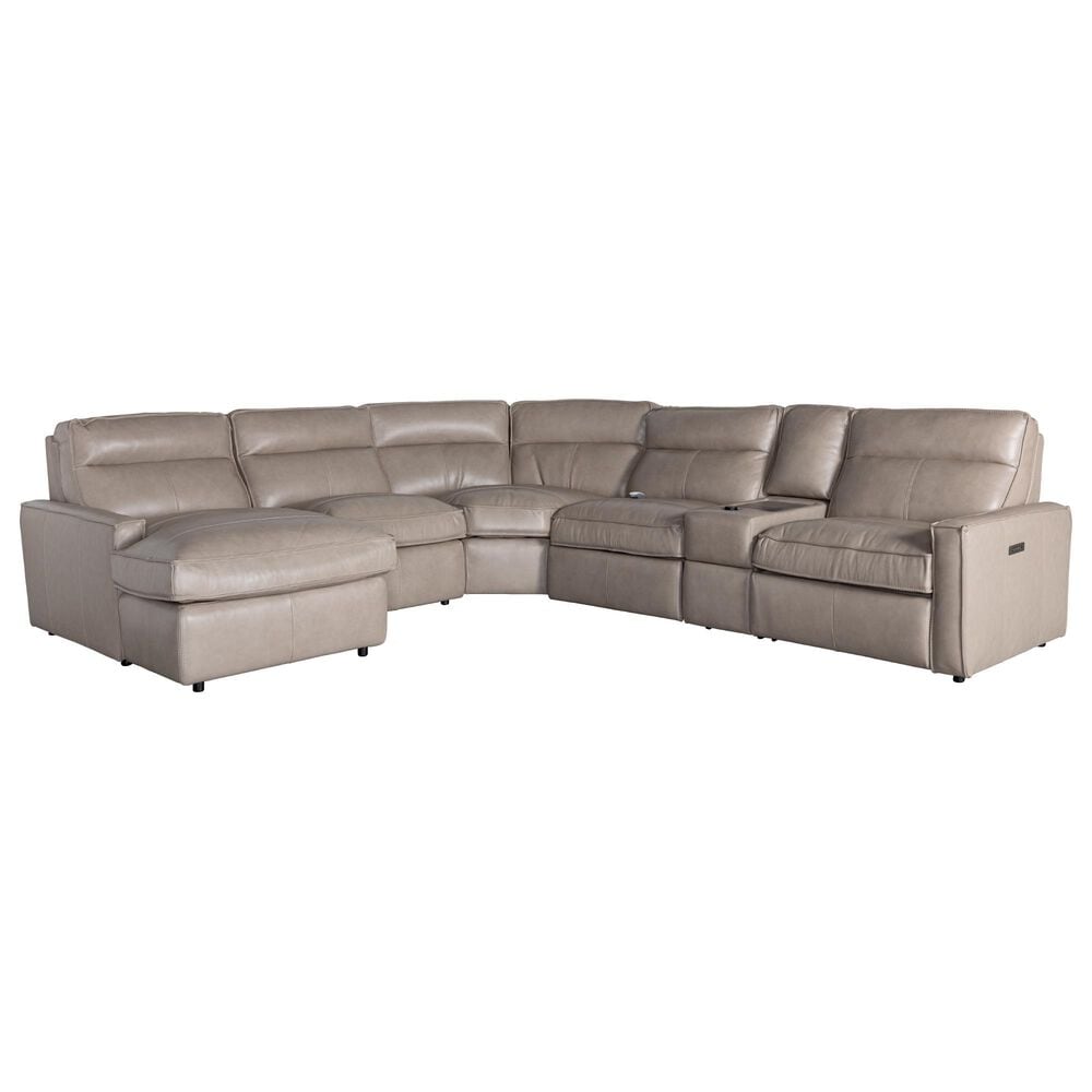 Superb Leather 6-Piece Leather Power Reclining Sectional in Berlin Pebble, , large