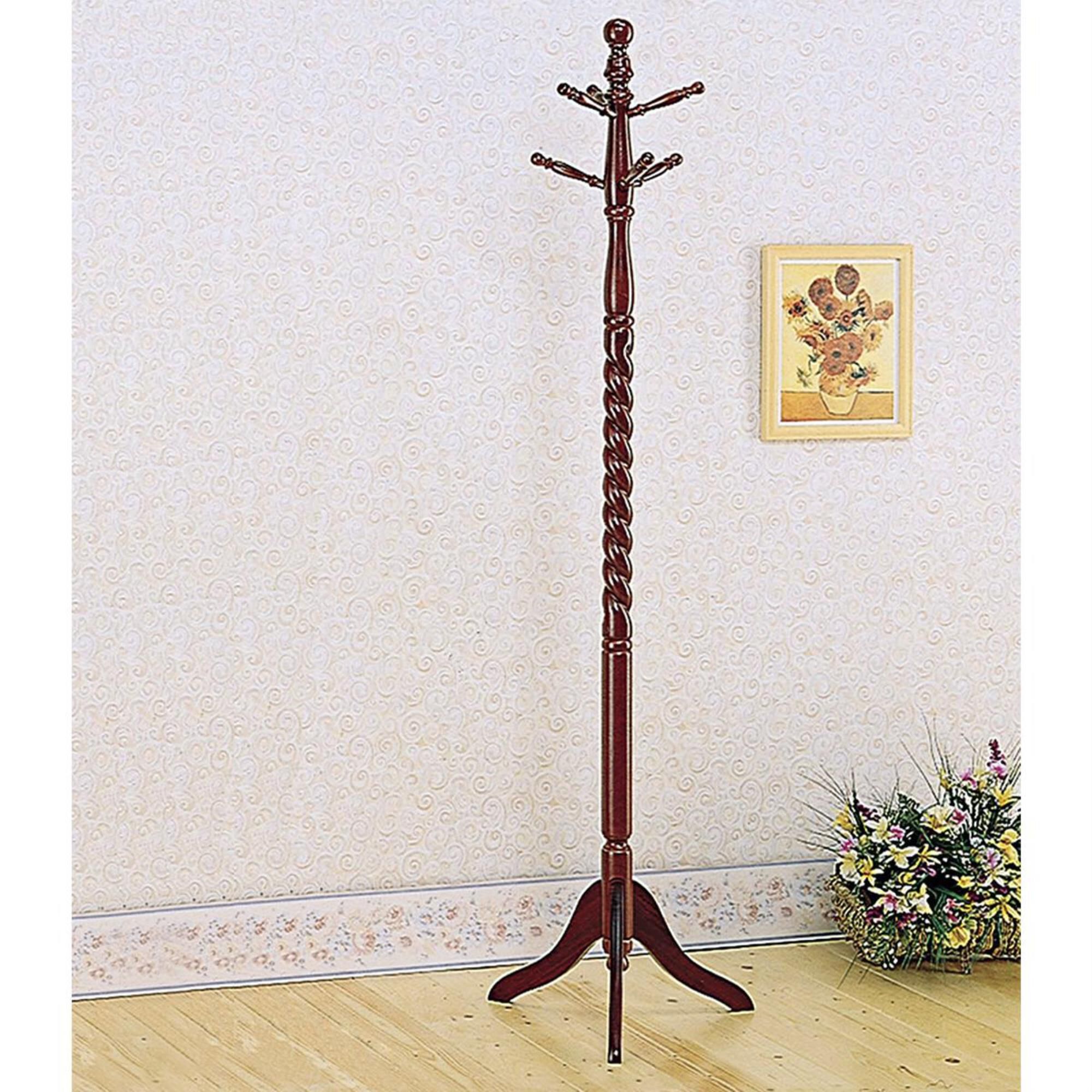 Pacific Landing Coat Rack Withe Twisted Post Warm Cherry