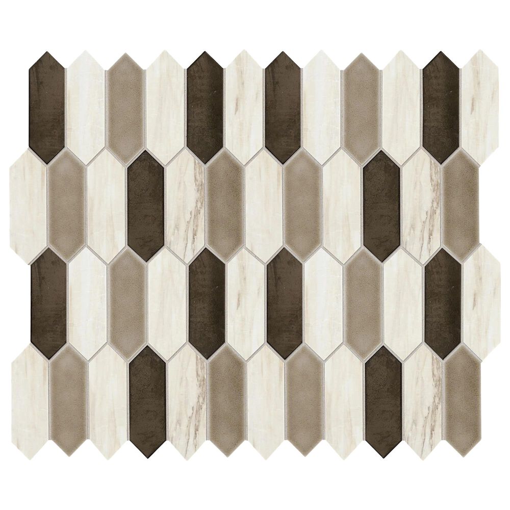 Dal-Tile Fonte Pier White Blend 2" x 6" Natural Stone Mosaic Tile, , large