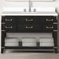 Lexora Home Norwalk 48" Single Bathroom Vanity in Black Oak with White Cultured Marble Top and Rectangular Sink, , large