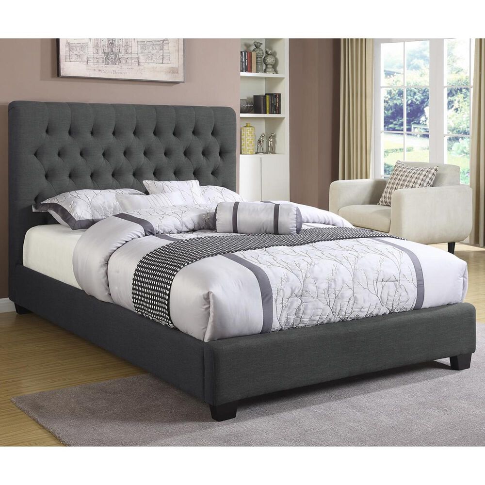 Pacific Landing Chloe King Upholstered Bed in Charcoal, , large