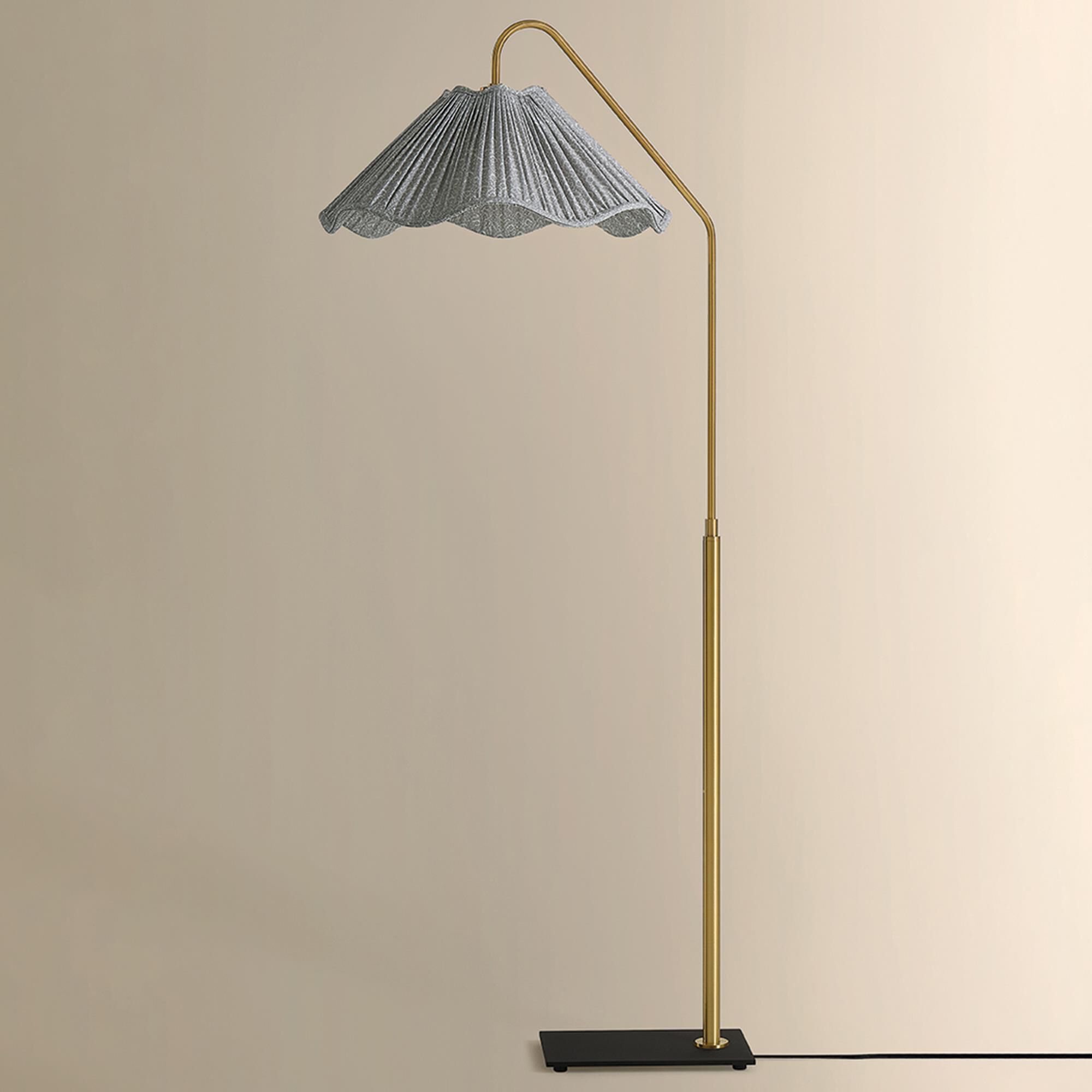 Mitzi Lighting Lauren Floor Lamp in Aged Brass and Texture Black