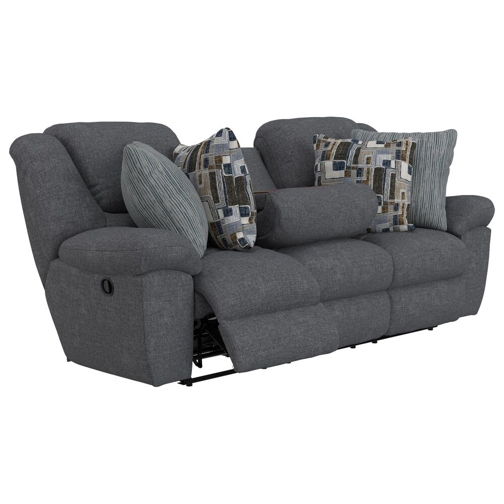 Catnapper Trifecta Manual Reclining Sofa with Drop Down Table in Smoke, , large