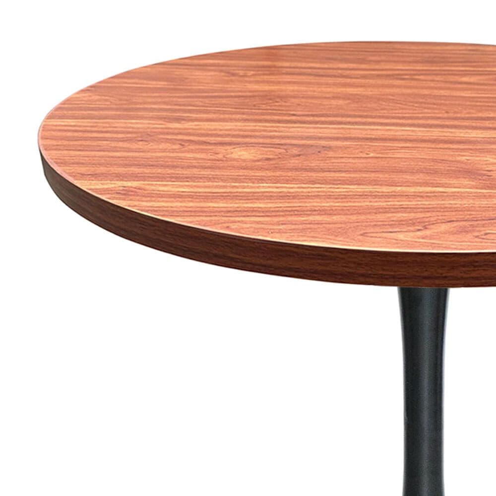 Leisuremod LeisureMod Bristol Dining table, Black Base with 27 Round Cognac Brown MDF top, , large