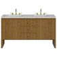 James Martin Hudson 60" Double Bathroom Vanity in Honey Oak with 3 cm Ethereal Noctis Silestone Top, Rectangular Sinks and FreePower Wireless Charger, , large