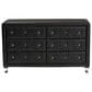 Baxton Studio Luminescence 6-Drawer Dresser with Black Upholstered in Chrome, , large