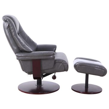 Tiddal Home Lindley Swivel Recliner and Ottoman with Charcoal Cushion in Merlot, , large