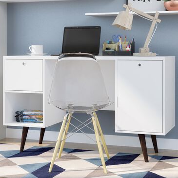 Dayton Edgar 1-Drawer Office Desk in White, , large