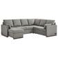 Lifestyle Solutions Edgewood Stationary Convertible Sleeper Sectional in Light Gray, , large