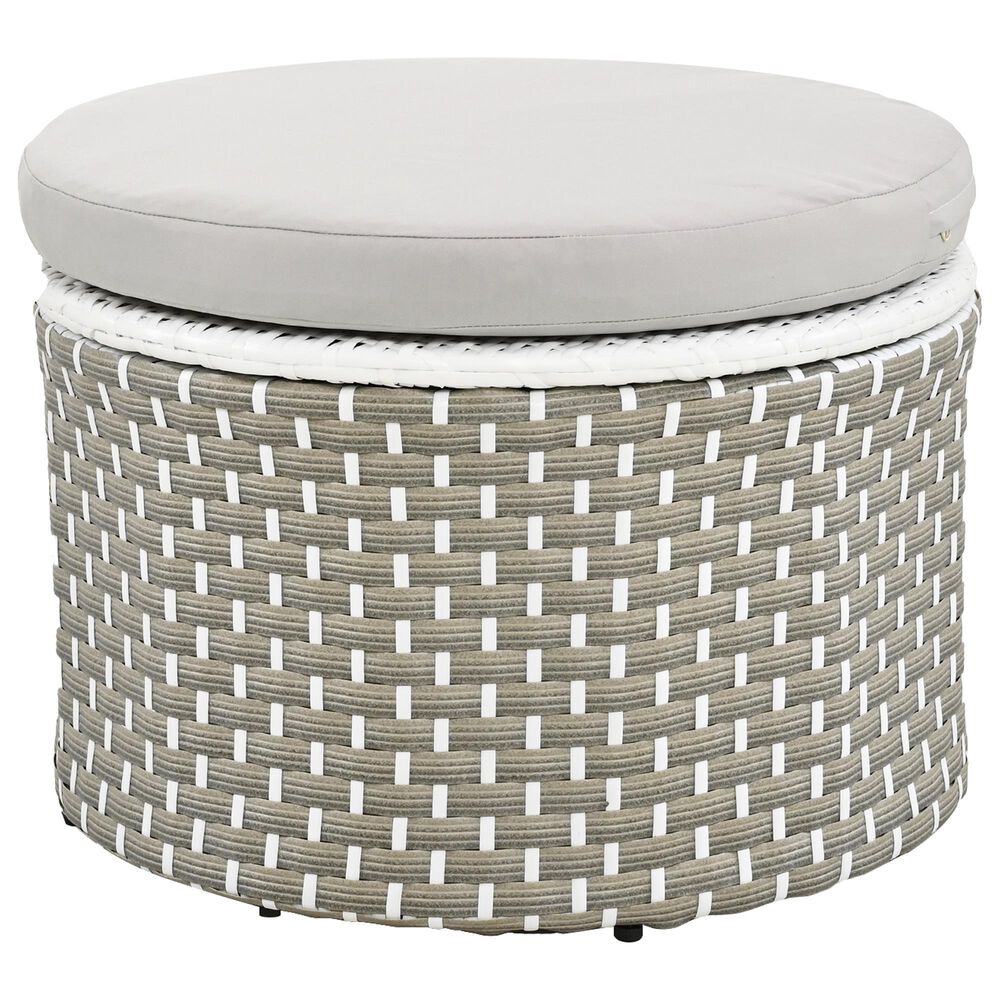 HOMLUX Patio Furniture Round Outdoor Sectional Sofa Set in Grey, , large