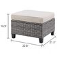 Sunwell Garden 16.9" Ottoman with Beige Cushion in Gray (Set of 2), , large