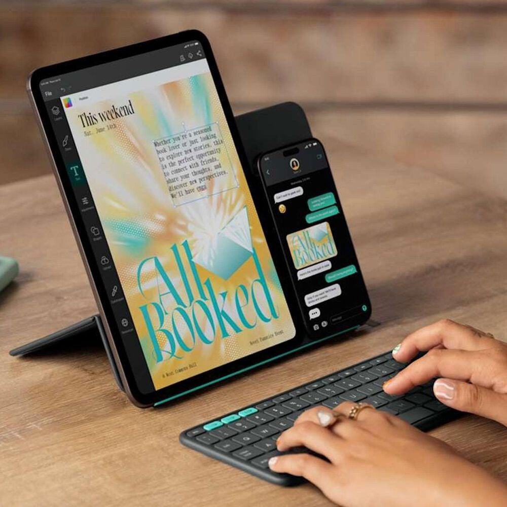 Logitech Flip Folio Keyboard Case for 13&quot; iPad Air or iPad Pro in Graphite, , large