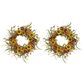 The Gerson Company 24" Mixed Flower Wreath in Yellow, Orange and Green (Set of 2), , large