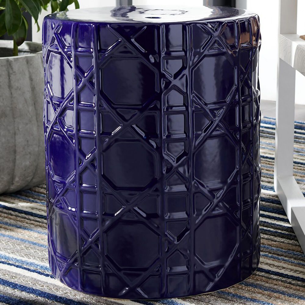 Safavieh Puma Garden Stool in Navy Blue, , large