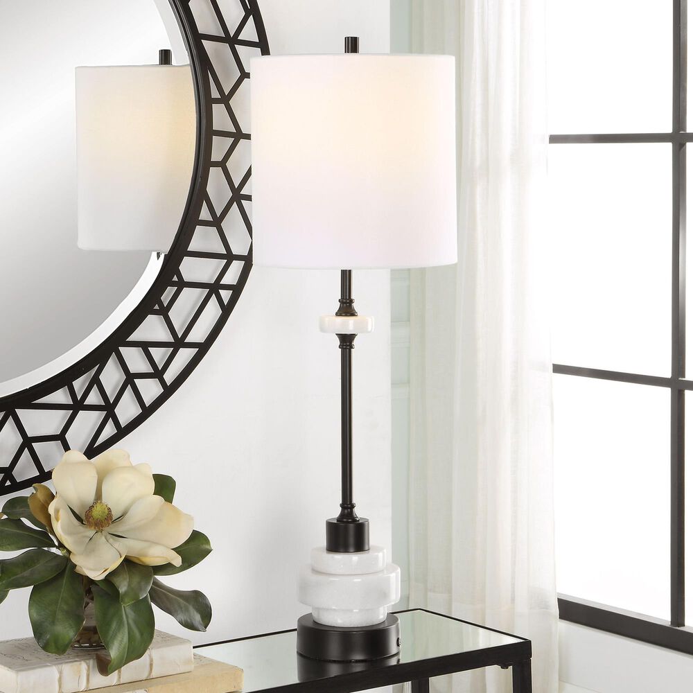 Uttermost Alliance Buffett Lamp in White and Black, , large